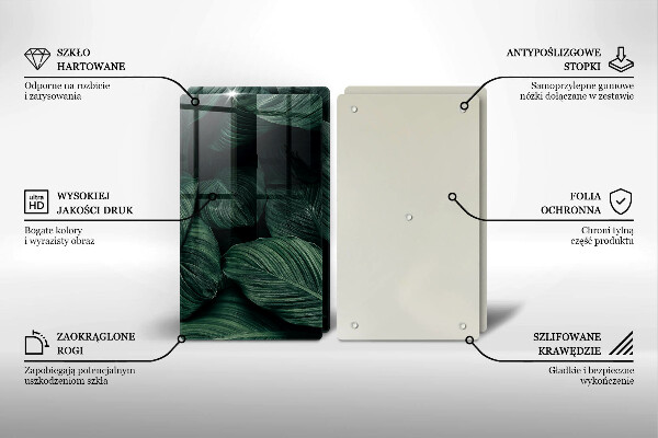 Glas Herdabdeckplatte Dunkle Blätter