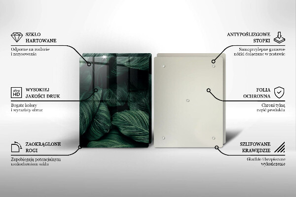 Glas Herdabdeckplatte Dunkle Blätter