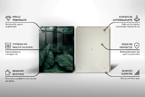 Glas Herdabdeckplatte Dunkle Blätter