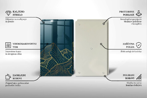 Glas Herdabdeckplatte Abstrakte Berge