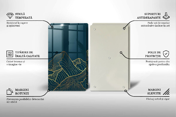 Glas Herdabdeckplatte Abstrakte Berge