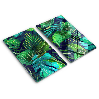 Glas Herdabdeckplatte Illustration der Dschungelblätter