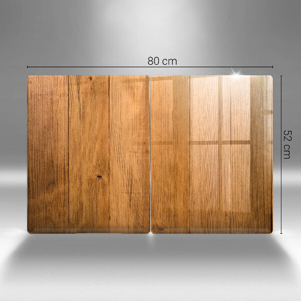 Glas Herdabdeckplatte Holzbretter