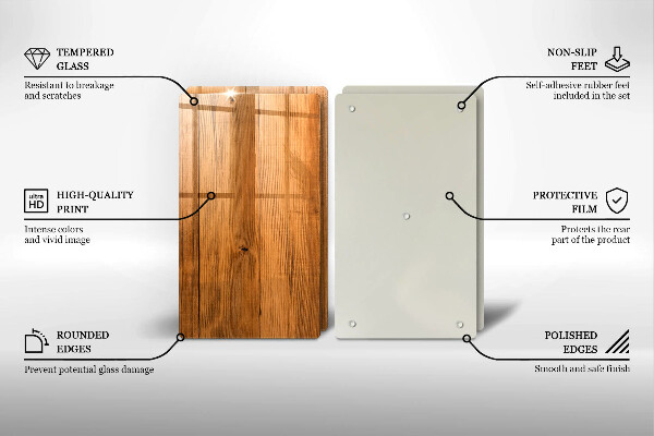 Glas Herdabdeckplatte Holzbretter