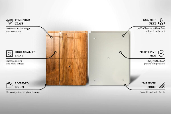 Glas Herdabdeckplatte Holzbretter