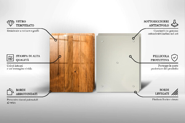 Glas Herdabdeckplatte Holzbretter