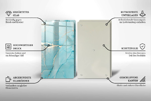 Glas Herdabdeckplatte Steinabstraktion