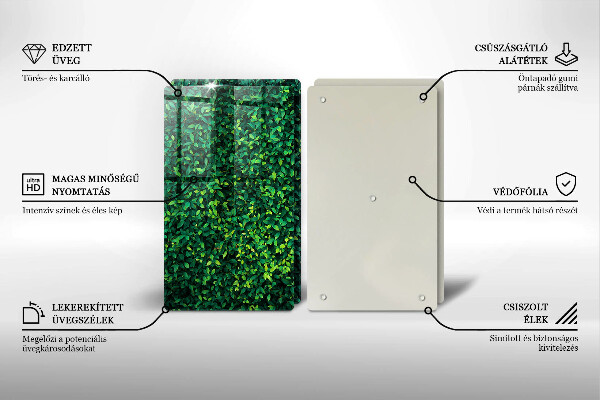 Glas Herdabdeckplatte Pflanze mit kleinen Blättern