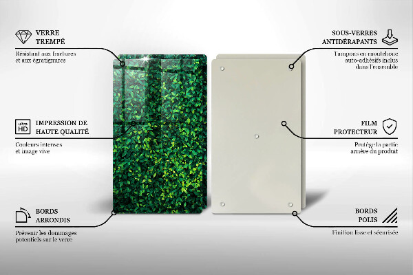 Glas Herdabdeckplatte Pflanze mit kleinen Blättern