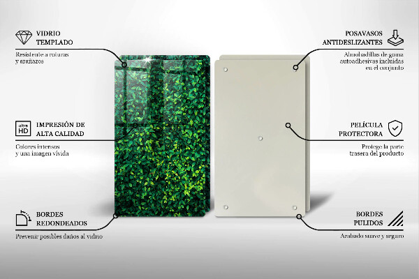 Glas Herdabdeckplatte Pflanze mit kleinen Blättern