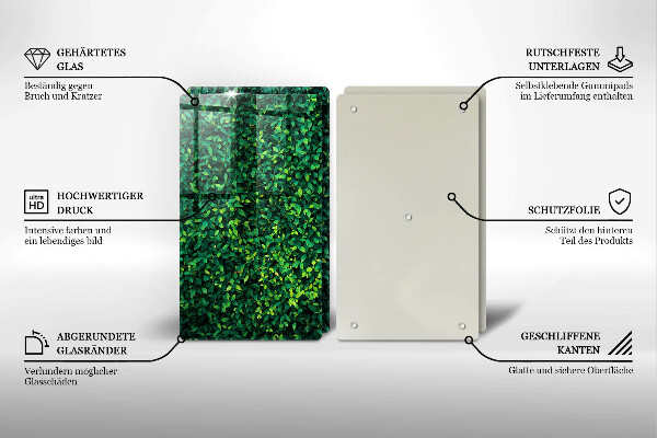 Glas Herdabdeckplatte Pflanze mit kleinen Blättern