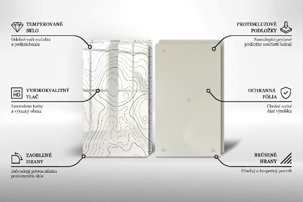 Glas Herdabdeckplatte Linienkunstdesign