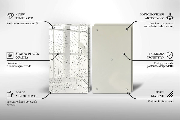 Glas Herdabdeckplatte Linienkunstdesign