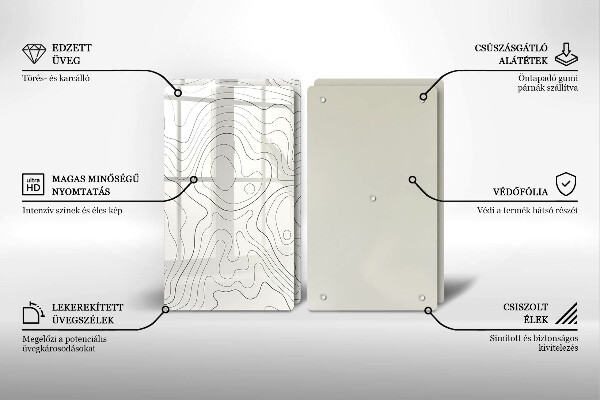 Glas Herdabdeckplatte Linienkunstdesign