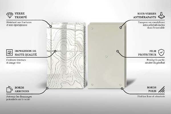 Glas Herdabdeckplatte Linienkunstdesign