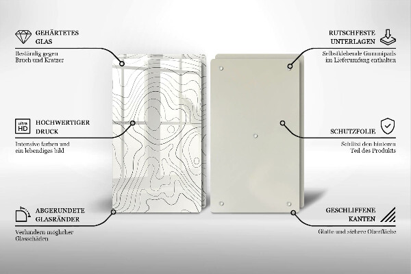Glas Herdabdeckplatte Linienkunstdesign