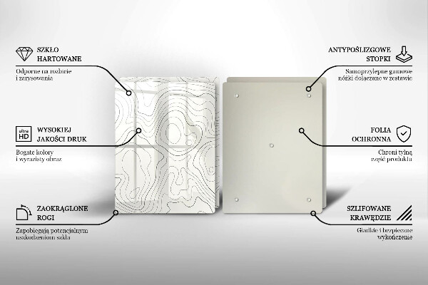 Glas Herdabdeckplatte Linienkunstdesign