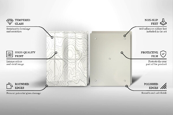 Glas Herdabdeckplatte Linienkunstdesign