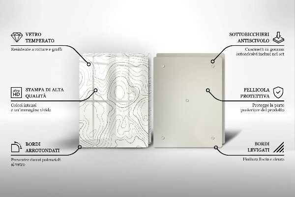 Glas Herdabdeckplatte Linienkunstdesign