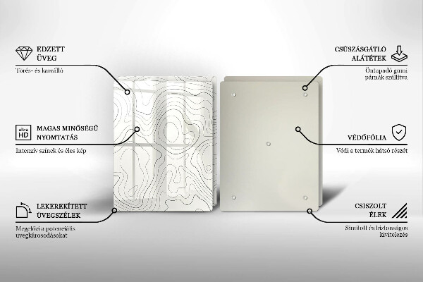 Glas Herdabdeckplatte Linienkunstdesign