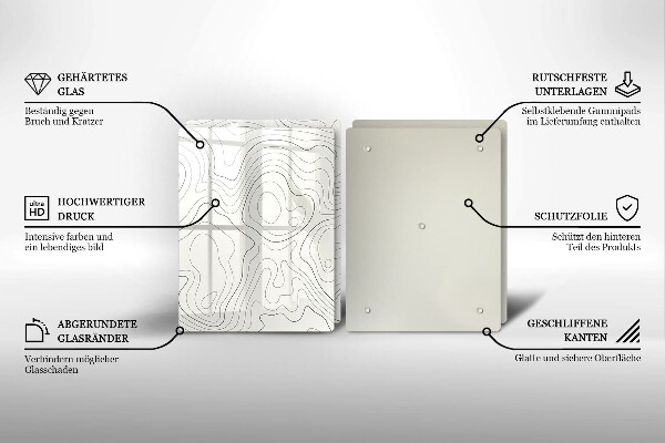 Glas Herdabdeckplatte Linienkunstdesign
