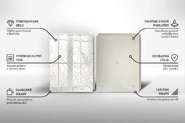 Glas Herdabdeckplatte Linienkunstdesign