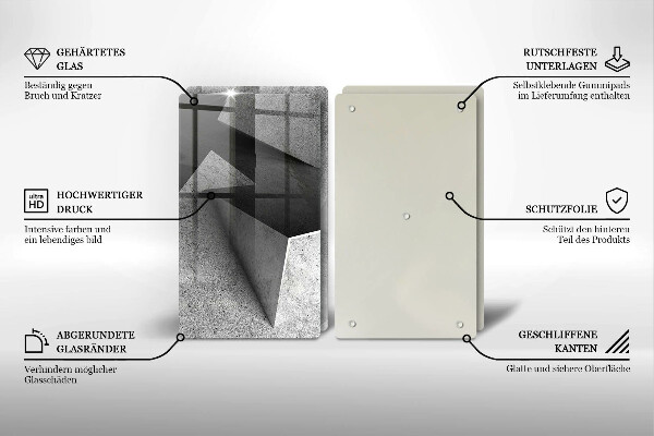 Glas Herdabdeckplatte Konkrete Abstraktion