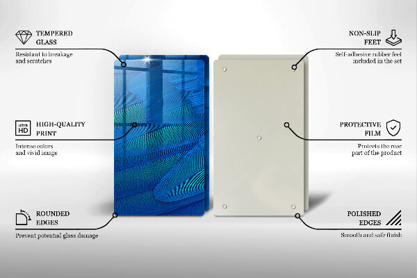 Glas Herdabdeckplatte Vogelfedern