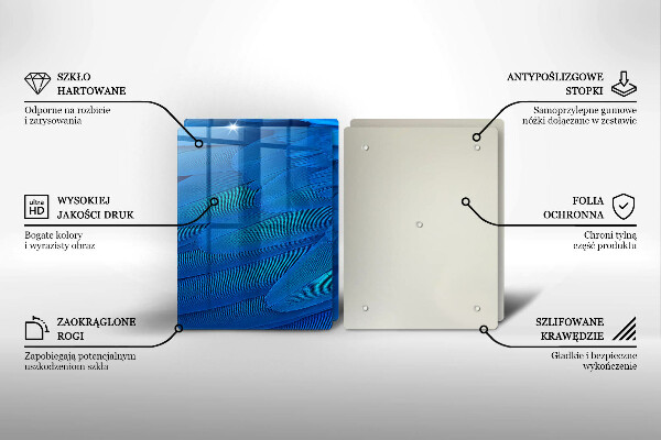 Glas Herdabdeckplatte Vogelfedern