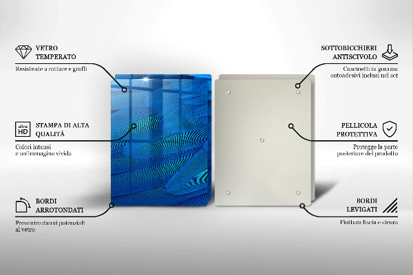 Glas Herdabdeckplatte Vogelfedern