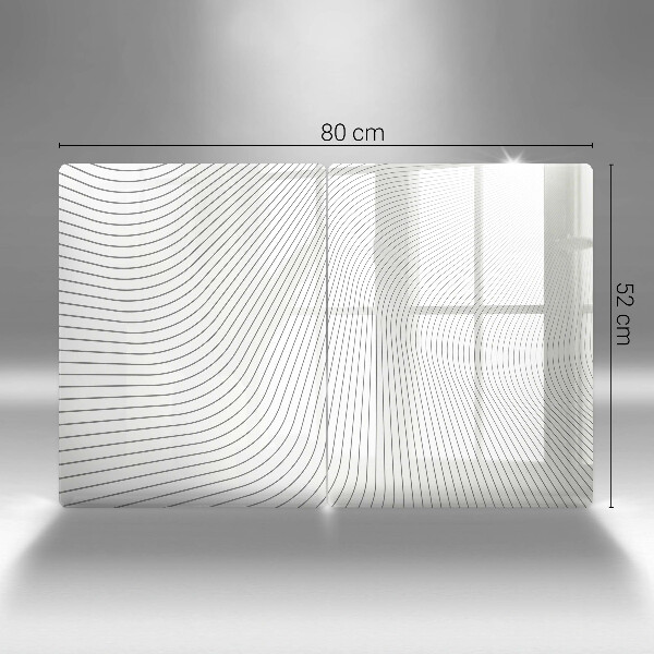 Glas Herdabdeckplatte Modernes Linienmuster