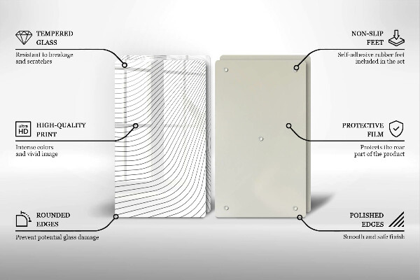 Glas Herdabdeckplatte Modernes Linienmuster