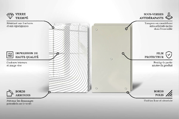 Glas Herdabdeckplatte Modernes Linienmuster