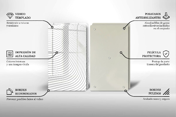 Glas Herdabdeckplatte Modernes Linienmuster