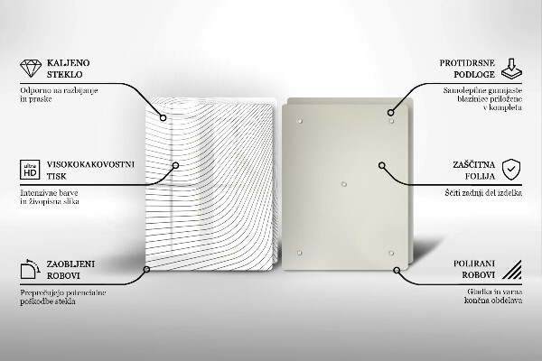 Glas Herdabdeckplatte Modernes Linienmuster