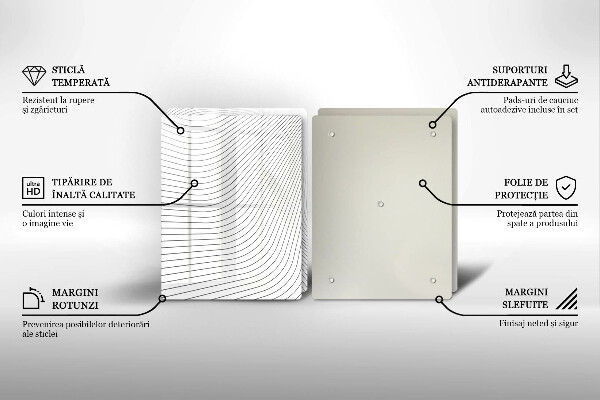 Glas Herdabdeckplatte Modernes Linienmuster