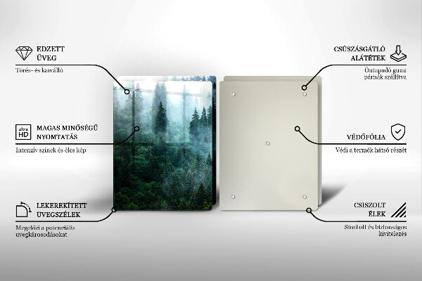 Glas Herdabdeckplatte Wald im Nebel