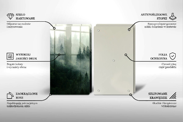 Glas Herdabdeckplatte Nebelige Waldlandschaft