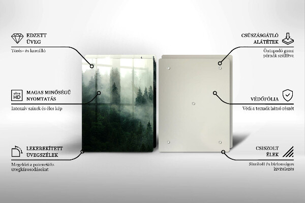 Glas Herdabdeckplatte Nebelige Waldlandschaft