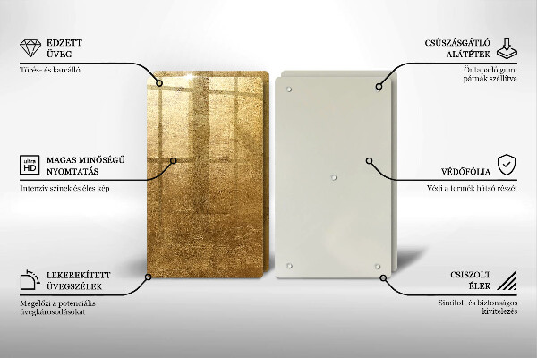 Glas Herdabdeckplatte Goldbeschaffenheitshintergrund