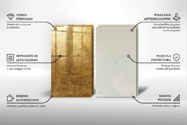 Glas Herdabdeckplatte Goldbeschaffenheitshintergrund