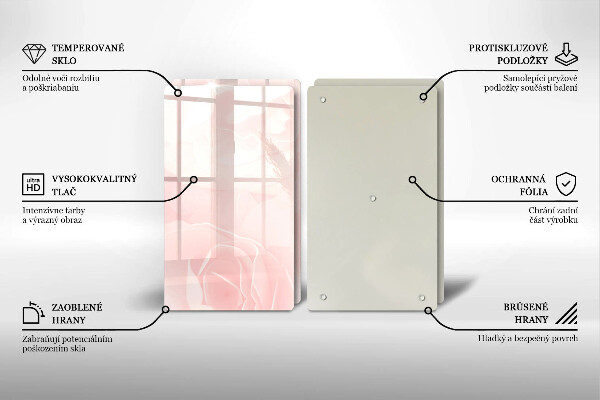 Glas Herdabdeckplatte Pastellrosen-Hintergrund