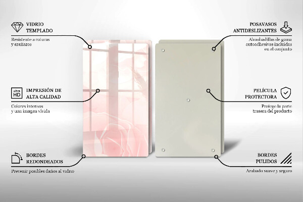 Glas Herdabdeckplatte Pastellrosen-Hintergrund