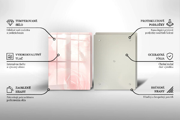Glas Herdabdeckplatte Pastellrosen-Hintergrund