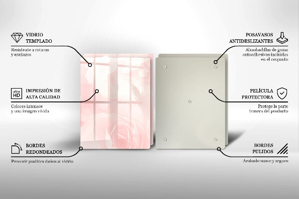 Glas Herdabdeckplatte Pastellrosen-Hintergrund