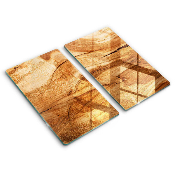 Glas Herdabdeckplatte Holzbrettstruktur