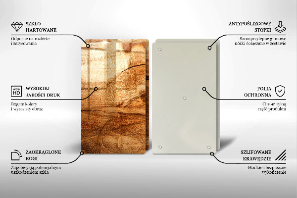Glas Herdabdeckplatte Holzbrettstruktur