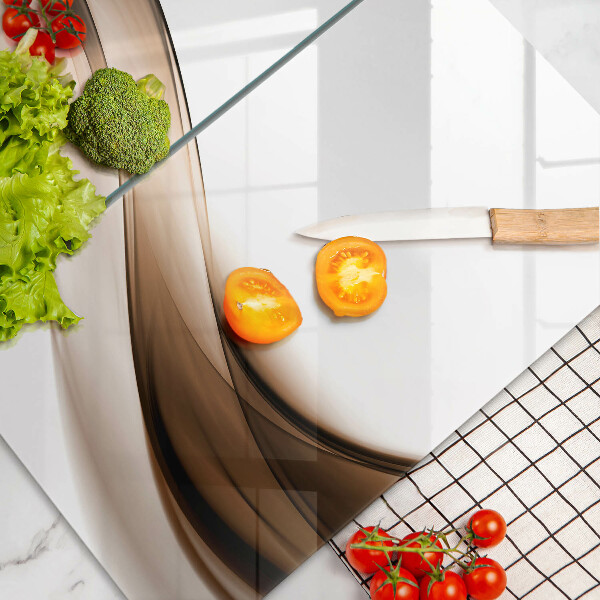 Glas Herdabdeckplatte Abstrakte braune Linien