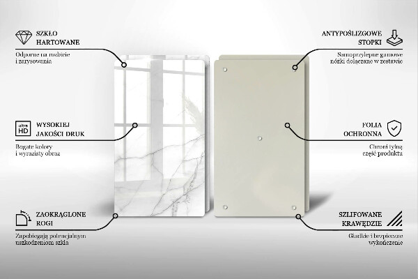 Glas Herdabdeckplatte Marmorsteinhintergrund