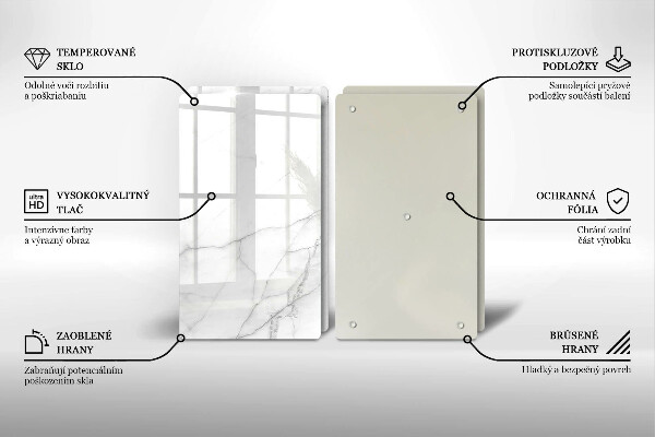 Glas Herdabdeckplatte Marmorsteinhintergrund